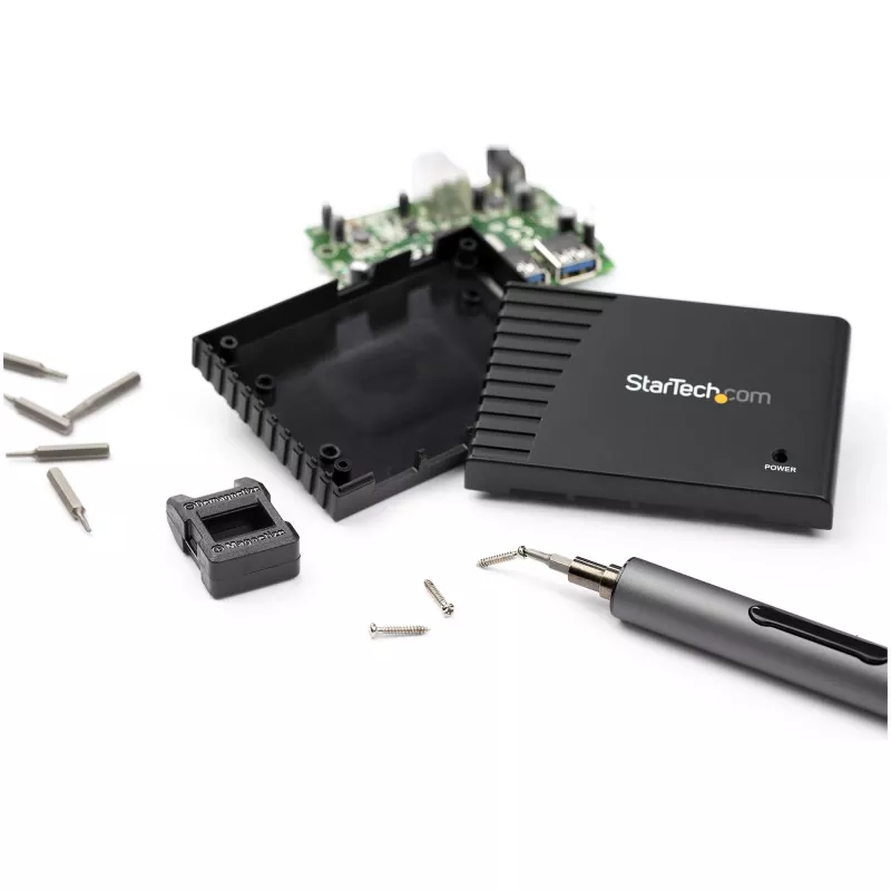 StarTech.com set di cacciaviti elettrici di precisione a 20 bit - kit cacciavite a batteria portatile/mini per riparazioni di elettronica, laptop, computer, tablet e telefoni - magnetico - senza fili