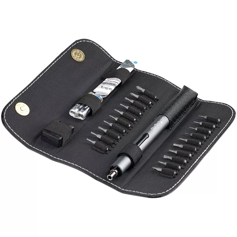 StarTech.com set di cacciaviti elettrici di precisione a 20 bit - kit cacciavite a batteria portatile/mini per riparazioni di elettronica, laptop, computer, tablet e telefoni - magnetico - senza fili