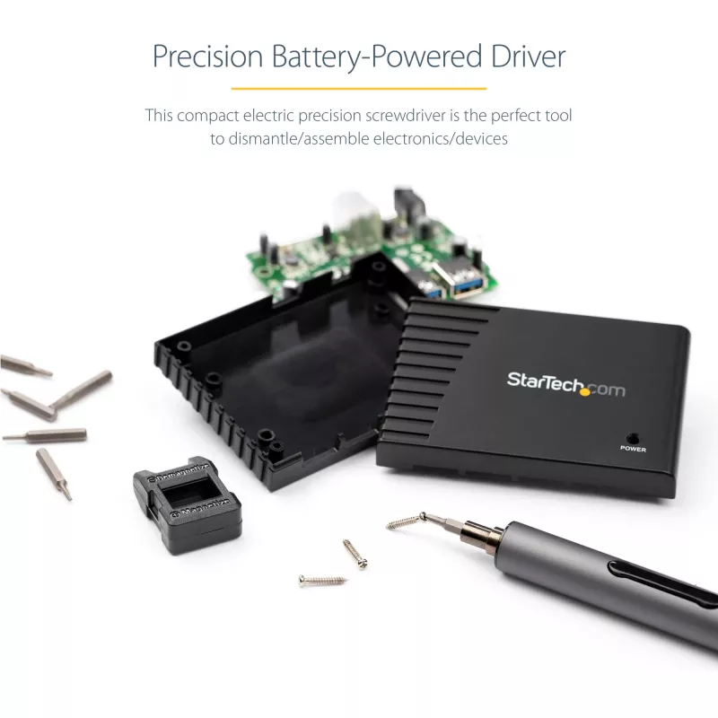 StarTech.com set di cacciaviti elettrici di precisione a 20 bit - kit cacciavite a batteria portatile/mini per riparazioni di elettronica, laptop, computer, tablet e telefoni - magnetico - senza fili