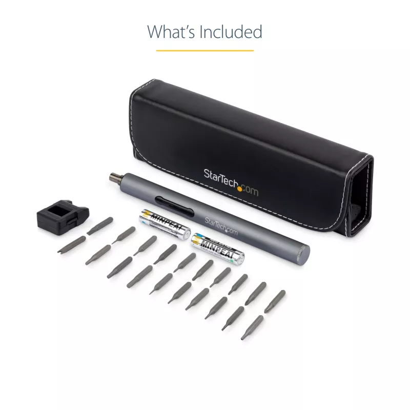 StarTech.com set di cacciaviti elettrici di precisione a 20 bit - kit cacciavite a batteria portatile/mini per riparazioni di elettronica, laptop, computer, tablet e telefoni - magnetico - senza fili