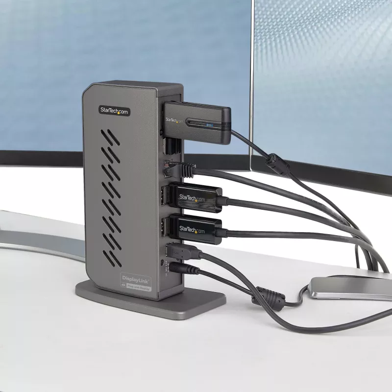 StarTech.com Dock USB-C USB-A - Docking station ibrida universale USB 3.0 per laptop USB-C o USB-A - Doppio monitor 4K 60Hz HDMI/DisplayPort - 6x USB-A, GbE - USB 3.1 Gen 1 - Windows/Mac