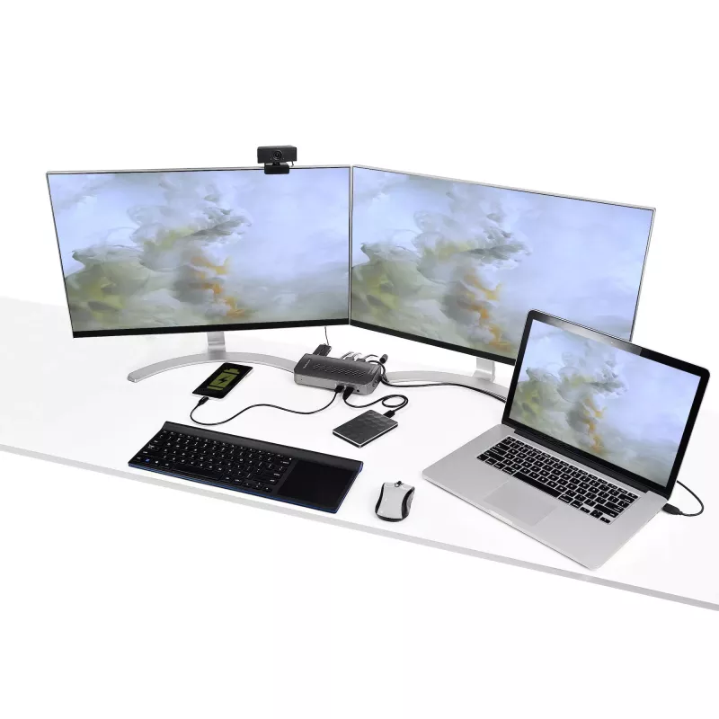 StarTech.com Dock USB-C USB-A - Docking station ibrida universale USB 3.0 per laptop USB-C o USB-A - Doppio monitor 4K 60Hz HDMI/DisplayPort - 6x USB-A, GbE - USB 3.1 Gen 1 - Windows/Mac