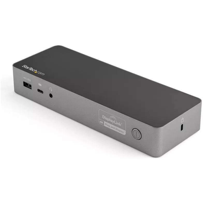 StarTech.com Docking station universale per laptop, dock ibrido USB-C e USB-A, doppio 4K DP e HDMI, 100W PD, Mac / Windows / Chrome OS, hub 4x USB 5Gbps, GbE