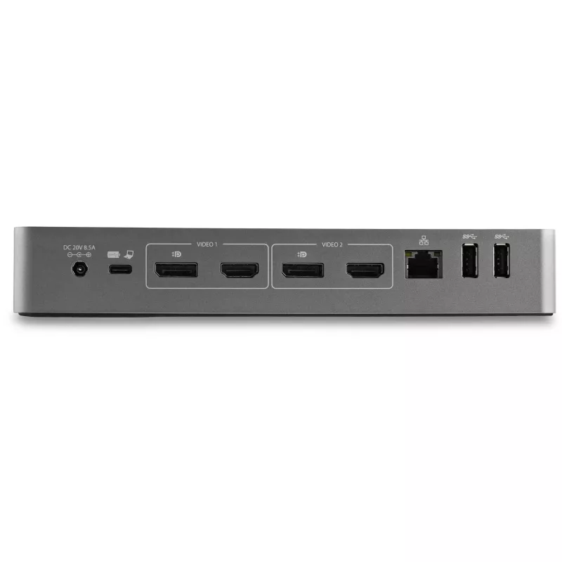 StarTech.com Docking station universale per laptop, dock ibrido USB-C e USB-A, doppio 4K DP e HDMI, 100W PD, Mac / Windows / Chrome OS, hub 4x USB 5Gbps, GbE