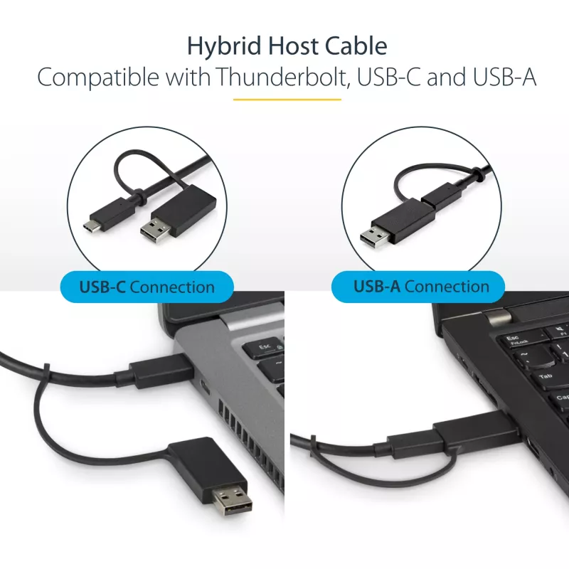 StarTech.com Docking station universale per laptop, dock ibrido USB-C e USB-A, doppio 4K DP e HDMI, 100W PD, Mac / Windows / Chrome OS, hub 4x USB 5Gbps, GbE
