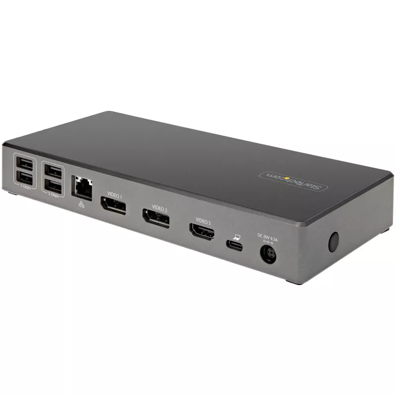 StarTech.com Dock USB C - Docking station USB Type-C per monitor triplo 4K - 100W Power Delivery - DP 1.4 Alt Mode e DSC, 2x DisplayPort 1.4/HDMI 2.0 - 6xUSB (2x 10Gbps) - Windows/Chrome