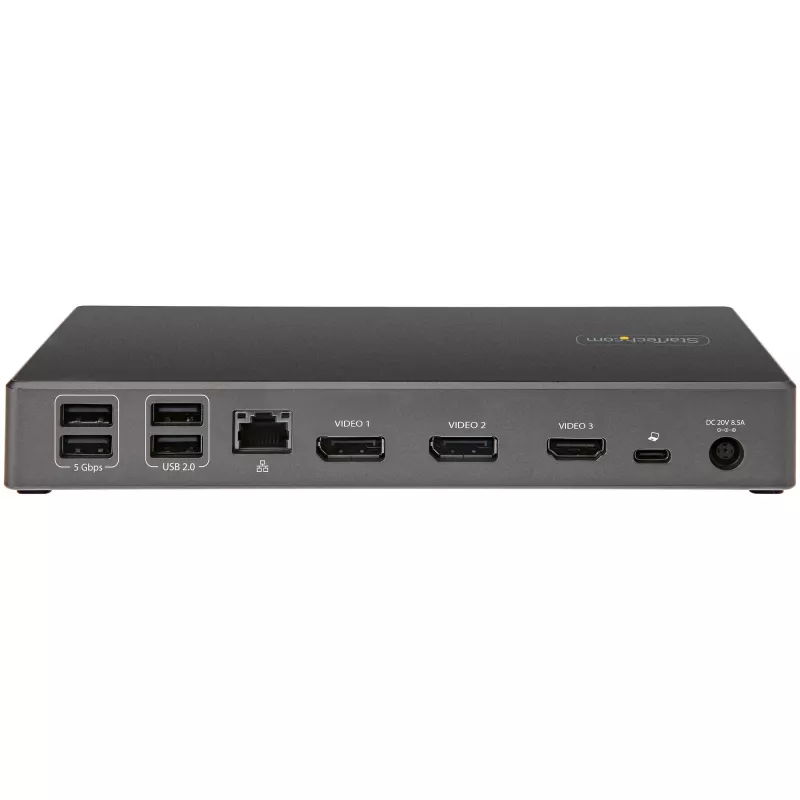 StarTech.com Dock USB C - Docking station USB Type-C per monitor triplo 4K - 100W Power Delivery - DP 1.4 Alt Mode e DSC, 2x DisplayPort 1.4/HDMI 2.0 - 6xUSB (2x 10Gbps) - Windows/Chrome
