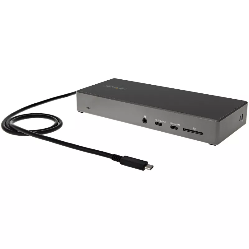 StarTech.com Dock USB C - Docking station USB Type-C per monitor triplo 4K - 100W Power Delivery - DP 1.4 Alt Mode e DSC, 2x DisplayPort 1.4/HDMI 2.0 - 6xUSB (2x 10Gbps) - Windows/Chrome