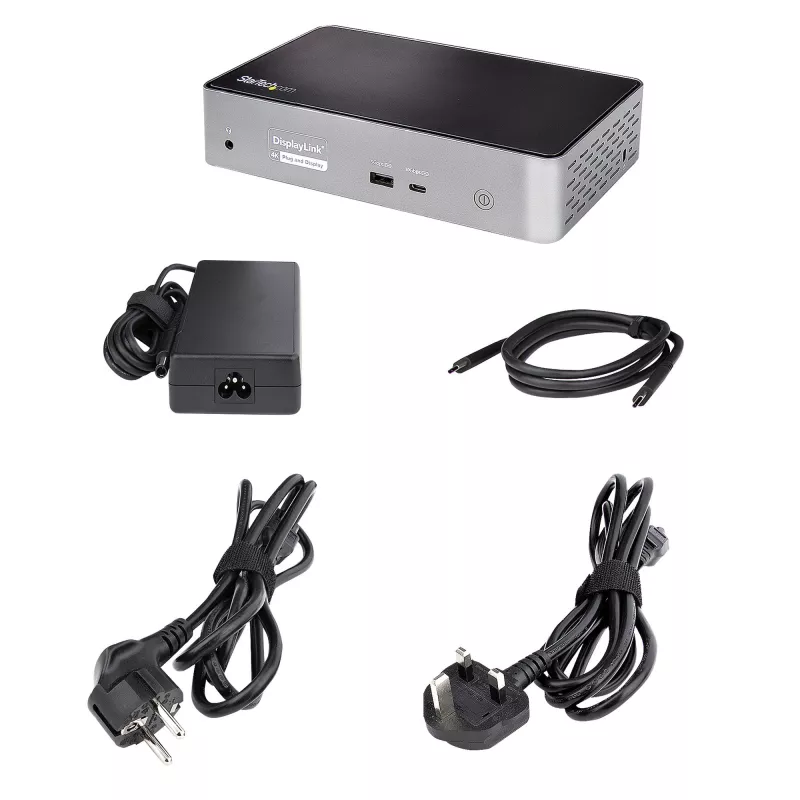 StarTech.com Dock USB-C – DisplayPort e HDMI quad-monitor 4K 60Hz – Docking station USB-C universale con 100W Power Delivery – Hub USB con 1x USB Type-C e 3x USB-A, Ethernet, audio