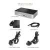 StarTech.com Dock USB-C – DisplayPort e HDMI quad-monitor 4K 60Hz – Docking station USB-C universale con 100W Power Delivery – Hub USB con 1x USB Type-C e 3x USB-A, Ethernet, audio
