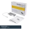 StarTech.com Adattatore multiporta USB-C – Docking station da viaggio USB-C con HDMI 4K – 60 W Power Delivery Pass-Through, GbE, hub USB-A 3.0 a 2 porte – Mini dock USB Type-C portatile per laptop – bianco