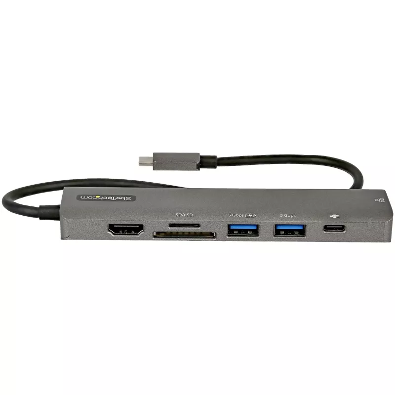 StarTech.com Hub adattatore multiporta USB-C, USB-C a HDMI 4K 60Hz, Gigabit Ethernet e ricarica laptop 100W per Macbook Pro / Air e Windows
