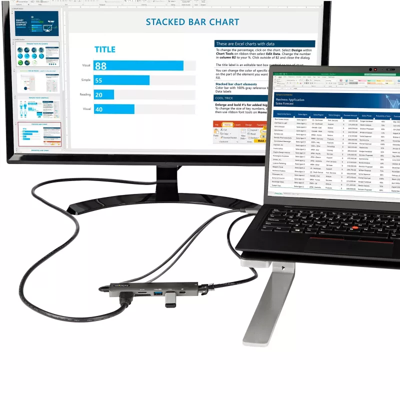 StarTech.com Hub adattatore multiporta USB-C, USB-C a HDMI 4K 60Hz, Gigabit Ethernet e ricarica laptop 100W per Macbook Pro / Air e Windows