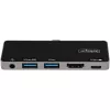 StarTech.com Adattatore multiporta USB C – USB-C a HDMI 4K 60Hz 2.0, ricarica pass-through 100W Power Delivery, hub USB 3.0 a 3 porte, audio – Mini dock USB-C – Dock da viaggio USB Type-C portatile