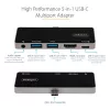 StarTech.com Adattatore multiporta USB C – USB-C a HDMI 4K 60Hz 2.0, ricarica pass-through 100W Power Delivery, hub USB 3.0 a 3 porte, audio – Mini dock USB-C – Dock da viaggio USB Type-C portatile