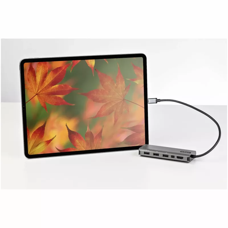 StarTech.com Adattatore multiporta USB-C – USB-C a HDMI o Mini DisplayPort 4K 60Hz, 100W Power Delivery Pass-Through, hub USB 10Gbps a 4 porte – Mini dock USB Type-C – con cavo fisso da 12 pollici (30 cm)