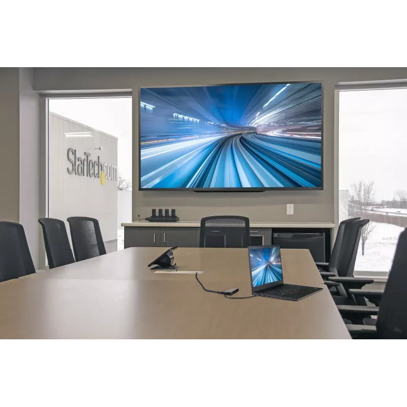 StarTech.com Adattatore multiporta USB-C – USB-C a HDMI o Mini DisplayPort 4K 60Hz, 100W Power Delivery Pass-Through, hub USB 10Gbps a 4 porte – Mini dock USB Type-C – con cavo fisso da 12 pollici (30 cm)