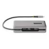 StarTech.com Adattatore multiporta USB-C – HDMI/VGA – 4K 60 Hz – Hub USB a 3 porte – 100 W Power Delivery pass-through – GbE – Mini docking station da viaggio con ricarica – cavo avvolgibile, 30 cm