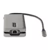 StarTech.com Adattatore multiporta USB-C – HDMI/VGA – 4K 60 Hz – Hub USB a 3 porte – 100 W Power Delivery pass-through – GbE – Mini docking station da viaggio con ricarica – cavo avvolgibile, 30 cm