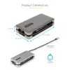 StarTech.com Adattatore multiporta USB-C – HDMI/VGA – 4K 60 Hz – Hub USB a 3 porte – 100 W Power Delivery pass-through – GbE – Mini docking station da viaggio con ricarica – cavo avvolgibile, 30 cm