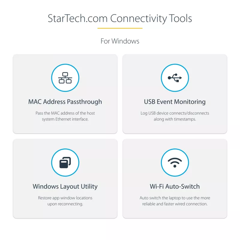 StarTech.com Adattatore multiporta USB-C – HDMI/VGA – 4K 60 Hz – Hub USB a 3 porte – 100 W Power Delivery pass-through – GbE – Mini docking station da viaggio con ricarica – cavo avvolgibile, 30 cm