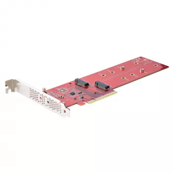 StarTech.com Scheda adattatore dual M.2 PCIe SSD, PCIe x8 / x16 a dual NVMe o AHCI M.2 SSD, PCI Express 4.0, 7,8 GBps/unità, biforcazione richiesta - Compatibile Windows/Linux