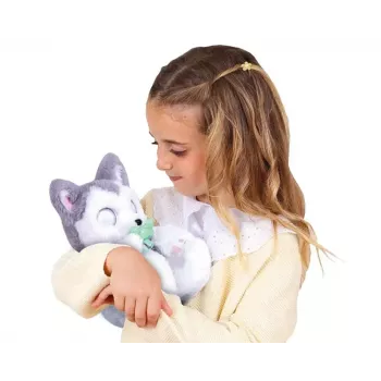 Mascotte interattiva in peluche Epee Psytulaski cane Husky — peluche interattivo con suoni e movimento