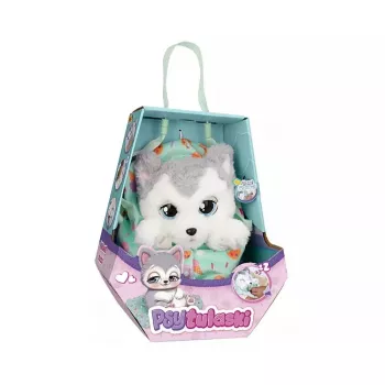 Mascotte interattiva in peluche Epee Psytulaski cane Husky — peluche interattivo con suoni e movimento
