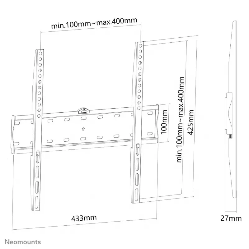 Neomounts FPMA-W300 nero supporto a parete per TV 32-55 pollici – ultraflat