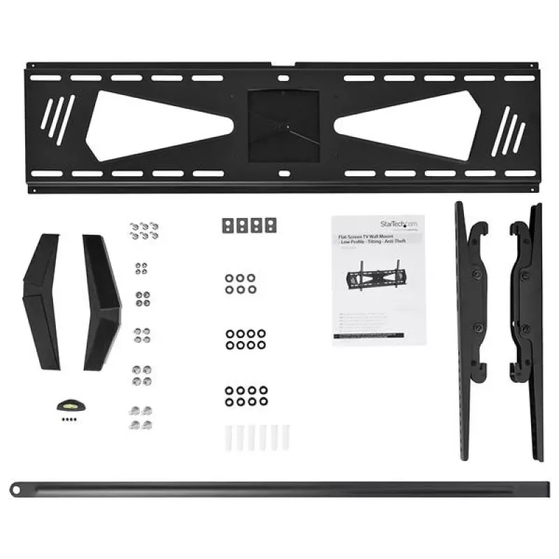 StarTech.com FPWTLTBAT supporto TV da parete inclinabile a basso profilo, 94-190,5 cm (37-75 pollici), fino a 40 kg, antifurto, VESA, plastica/acciaio, nero