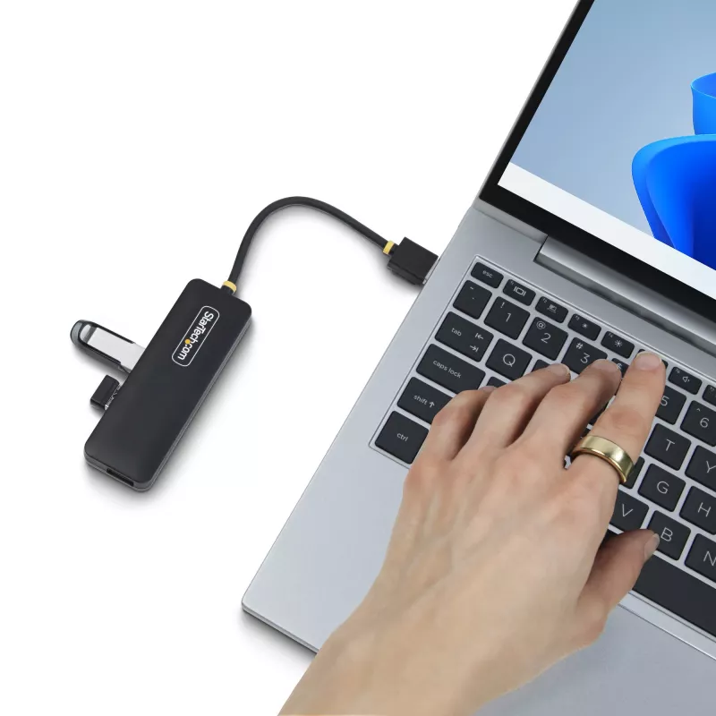 Hub USB-A a 4 porte StarTech.com, 5 Gbit/s, bus-powered, mini hub USB da viaggio compatto, splitter USB 3.0 multi-porta, hub USB portatile, protezione da sovracorrente (OCP)