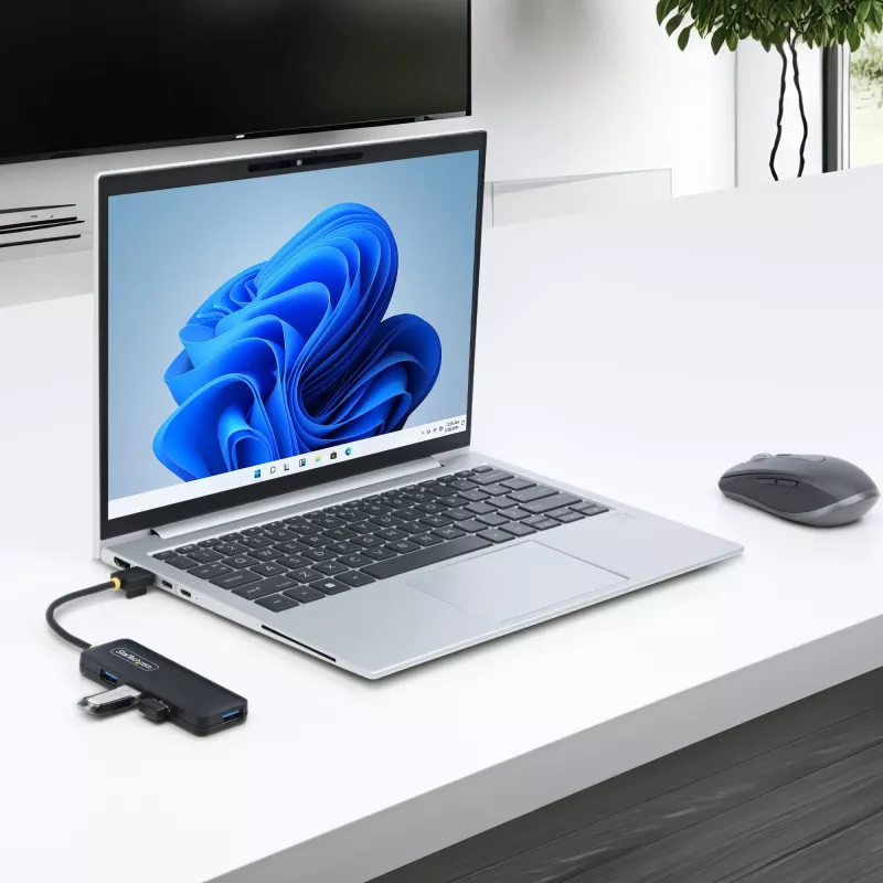 Hub USB-A a 4 porte StarTech.com, 5 Gbit/s, bus-powered, mini hub USB da viaggio compatto, splitter USB 3.0 multi-porta, hub USB portatile, protezione da sovracorrente (OCP)