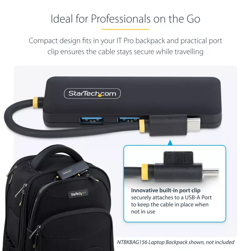 Hub USB-C a 4 porte StarTech.com, 5 Gbit/s, da USB-C a 4x USB-A, bus-powered, mini hub da viaggio compatto, splitter USB 3.0 multi-porta, hub portatile, protezione da sovracorrente