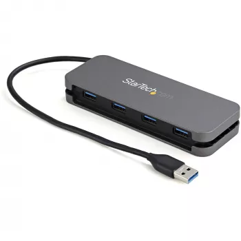 Hub USB 3.0 a 4 porte StarTech.com - Da USB-A a 4x USB-A - SuperSpeed 5 Gbit/s hub USB 3.1 Gen 1 Type-A portatile - USB bus-powered - Hub USB per laptop/desktop con cavo lungo 28 cm e gestione dei cavi~Hub USB 3.0 a 4 porte - Da USB-A a 4x USB-A - SuperSpeed 5 Gbit/s hub USB 3.2 Gen 1 Type-A portatile - USB bus-powered - Hub USB per laptop/desktop con cavo lungo 28 cm e gestione dei cavi