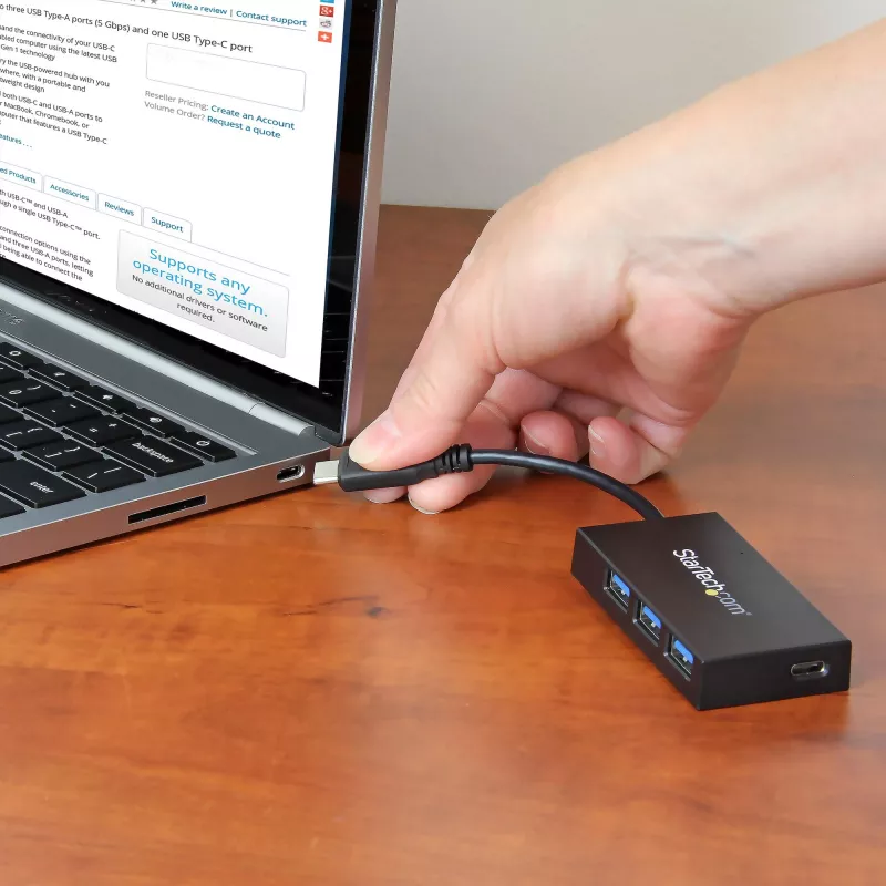 Hub USB-C a 4 porte StarTech.com - Da USB-C a 1x USB-C e 3x USB-A - Hub USB 3.0~Hub USB-C a 4 porte - Da USB-C a 1x USB-C e 3x USB-A - Hub USB 3.0 - 5 Gbit/s