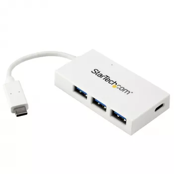 Hub USB-C a 4 porte StarTech.com con 1x USB-C e 3x USB-A (SuperSpeed 5 Gbit/s) – USB bus-powered – hub adattatore USB 3.0 portatile/per laptop – hub USB 3.2 Gen 1 Type-C – bianco~Hub USB-C a 4 porte con 1x USB-C e 3x USB-A (SuperSpeed 5 Gbit/s) – USB bus-powered – hub adattatore USB 3.0 portatile/per laptop – hub USB 3.2 Gen 1 Type-C – bianco