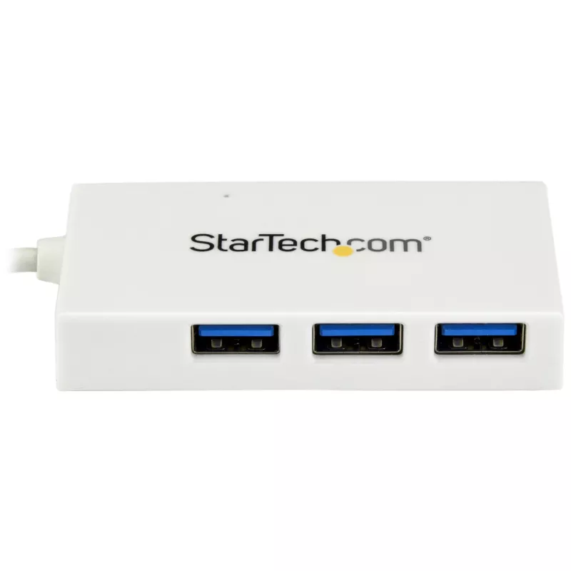 StarTech.com HB30C3A1CFBW hub USB-C a 4 porte, 1x USB-C + 3x USB-A, USB 3.0 SuperSpeed 5Gbps, portatile, bianco