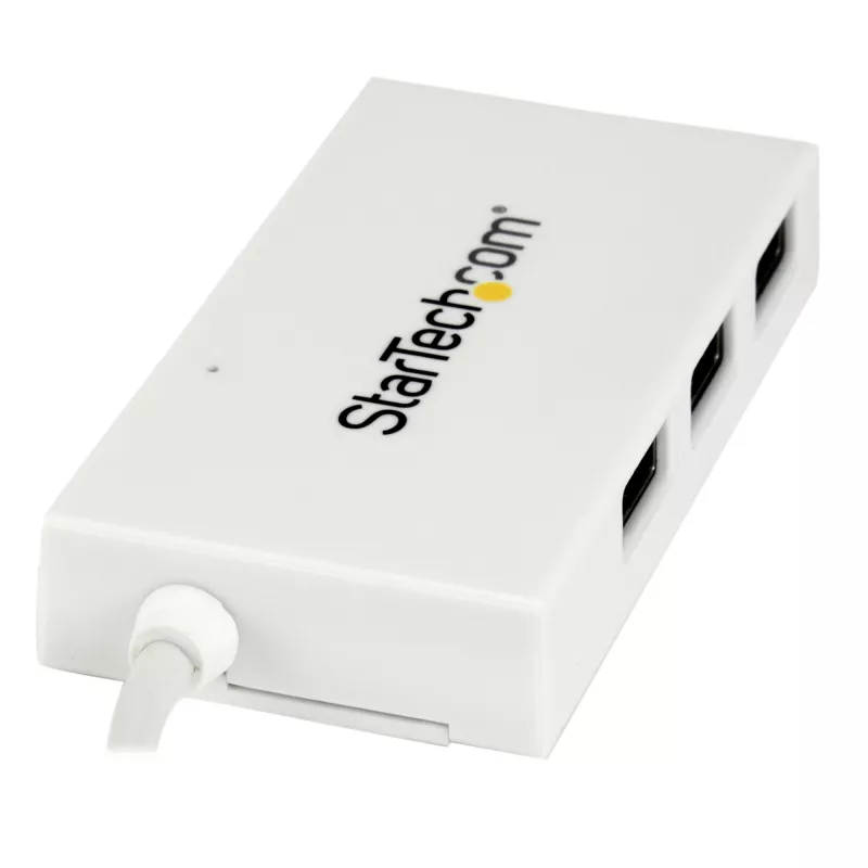 StarTech.com HB30C3A1CFBW hub USB-C a 4 porte, 1x USB-C + 3x USB-A, USB 3.0 SuperSpeed 5Gbps, portatile, bianco