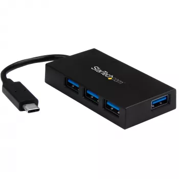 Hub USB C a 4 porte StarTech.com - Hub USB Type-C con 4 porte USB-A (USB 3.0/3.1 Gen 1 SuperSpeed 5 Gbit/s) - Alimentazione USB bus o autonoma - Hub di ricarica USB-C a USB-A BC-1.2 portatile con alimentatore~Hub USB C a 4 porte - Hub USB Type-C con 4 porte USB-A hub USB 3.0 (5 Gbit/s) - Alimentazione USB bus o autonoma - Hub di ricarica USB-C a USB-A BC-1.2 portatile con alimentatore