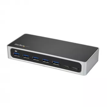Hub USB C a 7 porte StarTech.com con porta di ricarica rapida – Da USB-C a 5x USB-A 2x USB-C (USB 3.0 SuperSpeed 5 Gbit/s) – hub USB 3.2 Gen 1 Type-C autoalimentato con alimentatore – hub per desktop/laptop