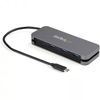 Hub USB C a 4 porte StarTech.com - 3x USB-A/1x USB-C - Hub USB 3.0 Type-C 5 Gbit/s (3.2/3.1 Gen 1) - Bus-powered - Hub adattatore USB-C a USB-A portatile - Cavo da 28,5 cm (11,2 inch) con gestione dei cavi~Hub USB C a 4 porte - 3x USB-A/1x USB-C - Hub USB 3.0 Type-C - USB 3.2 Gen 1 (5 Gbit/s) - Bus-powered - Hub adattatore USB-C a USB-A portatile - Cavo da 11,2 inch (28,5 cm) con gestione dei cavi