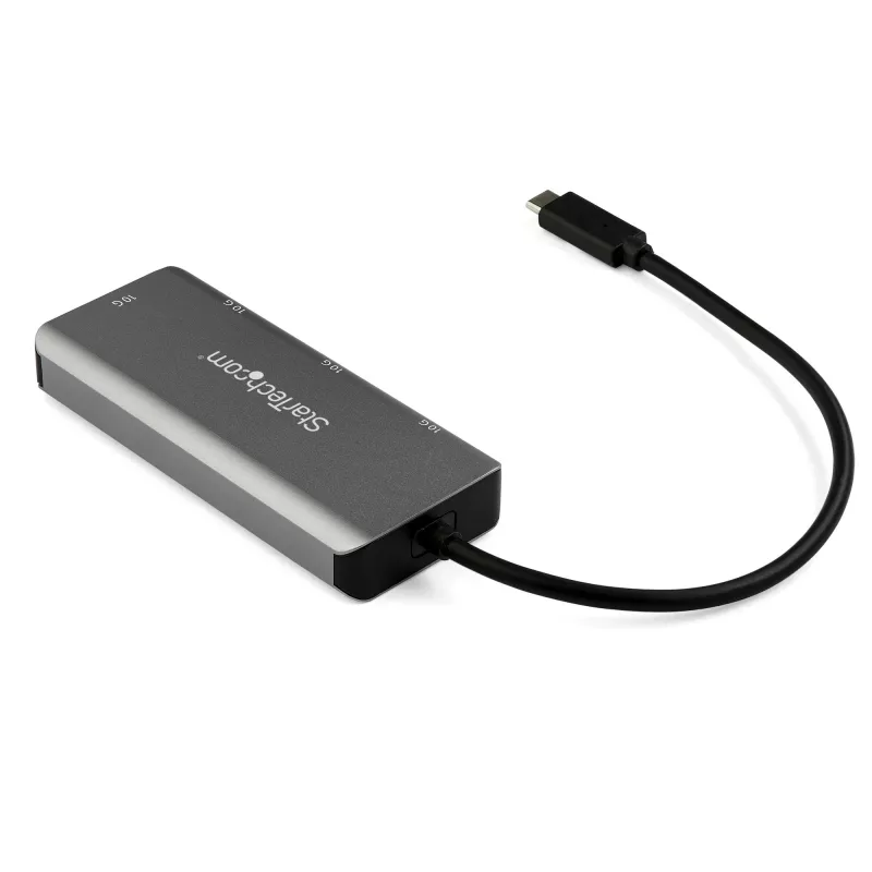 Hub USB C a 4 porte StarTech.com con 2x USB A e 2x USB C – SuperSpeed 10 Gbit/s hub USB Type-C 3.1/3.2 Gen 2 – Alimentazione USB bus – Hub adattatore USB-C a USB portatile – Alluminio – Cavo da 25 cm (9,8