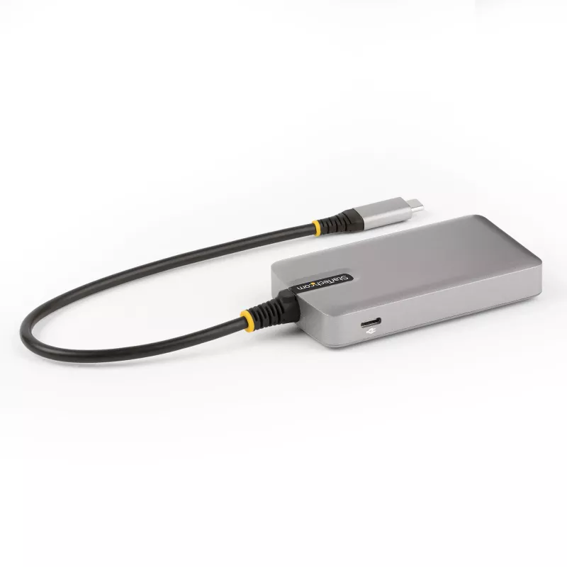 Hub USB-C a 4 porte StarTech.com con uscita video USB-C DP Alt Mode 4K 60Hz - 3x USB-A, 1x USB Type-C, 100W Power Delivery pass-through, USB 3.2 10Gbps, cavo da 30cm, hub USB portatile