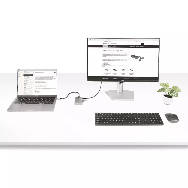 Hub USB-C a 4 porte StarTech.com con uscita video USB-C DP Alt Mode 4K 60Hz - 3x USB-A, 1x USB Type-C, 100W Power Delivery pass-through, USB 3.2 10Gbps, cavo da 30cm, hub USB portatile
