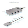 Hub USB-C a 4 porte StarTech.com con uscita video USB-C DP Alt Mode 4K 60Hz - 3x USB-A, 1x USB Type-C, 100W Power Delivery pass-through, USB 3.2 10Gbps, cavo da 30cm, hub USB portatile