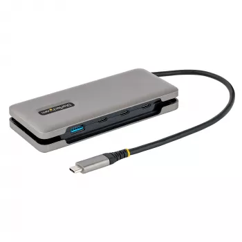 Hub USB-C a 4 porte StarTech.com – 1x USB-A e 3x USB-C – USB 3.2 Gen 2 (10 Gbit/s) – bus-powered – hub USB Type-C con cavo avvolgente da 32 cm – hub USB-C a USB-A portatile