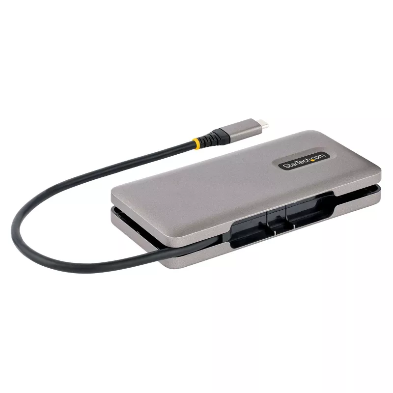 StarTech.com HB31CM1A3CB hub USB-C a 4 porte, 1x USB-A + 3x USB-C, USB 3.2 Gen 2 10 Gbps, alimentato via bus, cavo avvolgibile da 25 cm (9,8 pollici)