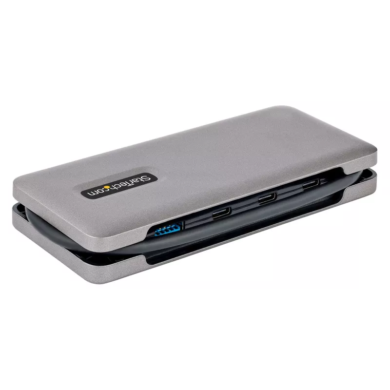 StarTech.com HB31CM1A3CB hub USB-C a 4 porte, 1x USB-A + 3x USB-C, USB 3.2 Gen 2 10 Gbps, alimentato via bus, cavo avvolgibile da 25 cm (9,8 pollici)