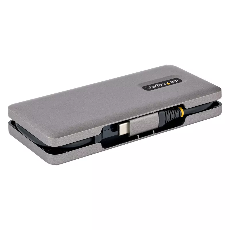 StarTech.com HB31CM1A3CB hub USB-C a 4 porte, 1x USB-A + 3x USB-C, USB 3.2 Gen 2 10 Gbps, alimentato via bus, cavo avvolgibile da 25 cm (9,8 pollici)