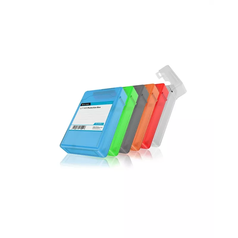 ICY BOX IB-AC602b-6 Custodia in plastica blu, verde, grigio, arancione, rosso, bianco